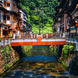 Preview wallpaper bridge, buildings, street, architecture, old