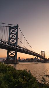 Preview wallpaper bridge, city, architecture, twilight