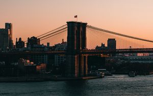 Preview wallpaper bridge, city, buildings, brooklyn, new york, usa