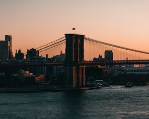 Preview wallpaper bridge, city, buildings, brooklyn, new york, usa