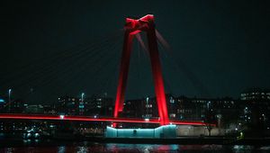 Preview wallpaper bridge, city, dark, night, backlight