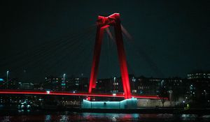 Preview wallpaper bridge, city, dark, night, backlight