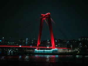 Preview wallpaper bridge, city, dark, night, backlight