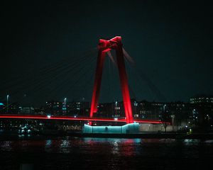Preview wallpaper bridge, city, dark, night, backlight