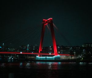 Preview wallpaper bridge, city, dark, night, backlight