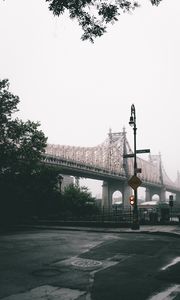 Preview wallpaper bridge, city, fog, new york, united states