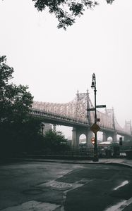 Preview wallpaper bridge, city, fog, new york, united states