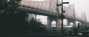 Preview wallpaper bridge, city, fog, new york, united states