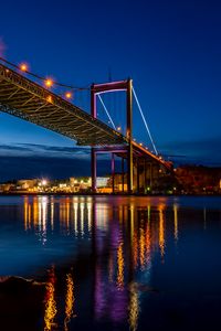 Preview wallpaper bridge, city, night, coast, lights