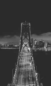 Preview wallpaper bridge, city, night, dark, bw