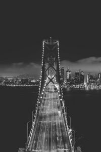 Preview wallpaper bridge, city, night, dark, bw