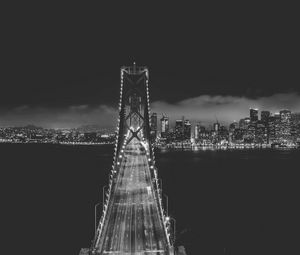 Preview wallpaper bridge, city, night, dark, bw