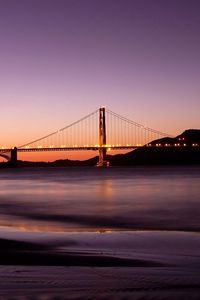 Preview wallpaper bridge, city, river, light, night