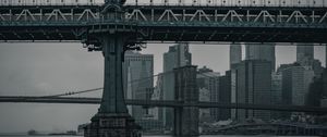 Preview wallpaper bridge, city, twilight, new york, united states