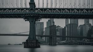 Preview wallpaper bridge, city, twilight, new york, united states