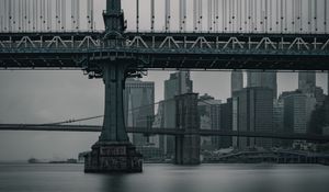 Preview wallpaper bridge, city, twilight, new york, united states