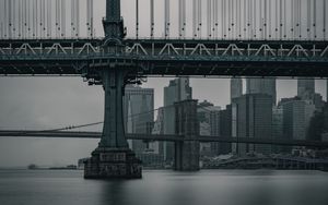 Preview wallpaper bridge, city, twilight, new york, united states