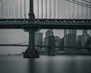 Preview wallpaper bridge, city, twilight, new york, united states