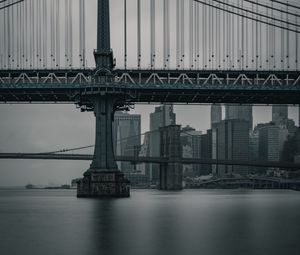 Preview wallpaper bridge, city, twilight, new york, united states