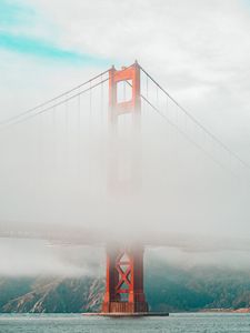 Preview wallpaper bridge, clouds, fog, height