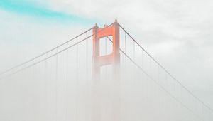 Preview wallpaper bridge, clouds, fog, height
