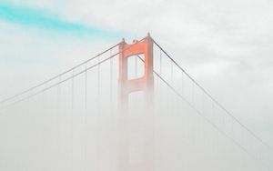 Preview wallpaper bridge, clouds, fog, height