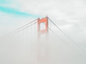 Preview wallpaper bridge, clouds, fog, height