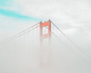Preview wallpaper bridge, clouds, fog, height