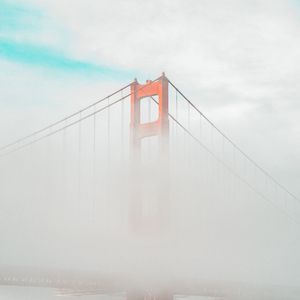 Preview wallpaper bridge, clouds, fog, height