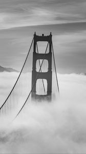 Preview wallpaper bridge, clouds, fog, bw