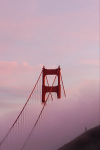 Preview wallpaper bridge, clouds, fog, silhouette, alone