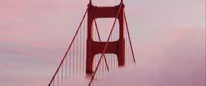 Preview wallpaper bridge, clouds, fog, silhouette, alone