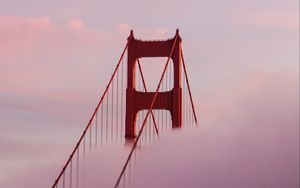 Preview wallpaper bridge, clouds, fog, silhouette, alone