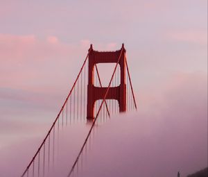 Preview wallpaper bridge, clouds, fog, silhouette, alone