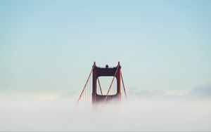Preview wallpaper bridge, clouds, minimalism, golden gates, san francisco