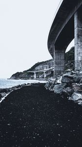 Preview wallpaper bridge, coast, cliffs, sea