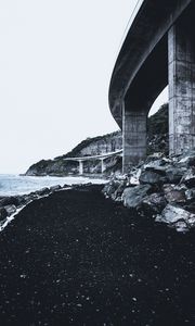 Preview wallpaper bridge, coast, cliffs, sea