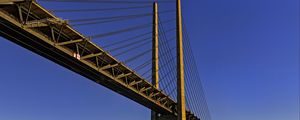 Preview wallpaper bridge, columns, river, water, horizon