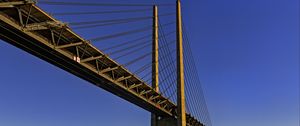 Preview wallpaper bridge, columns, river, water, horizon
