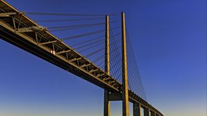 Preview wallpaper bridge, columns, river, water, horizon