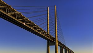 Preview wallpaper bridge, columns, river, water, horizon