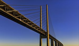 Preview wallpaper bridge, columns, river, water, horizon