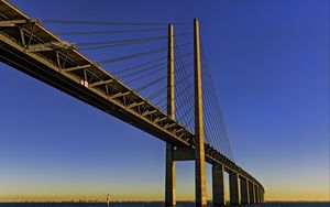 Preview wallpaper bridge, columns, river, water, horizon