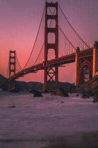 Preview wallpaper bridge, construction, architecture, backlight, twilight