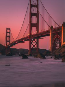 Preview wallpaper bridge, construction, architecture, backlight, twilight