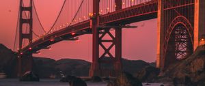 Preview wallpaper bridge, construction, architecture, backlight, twilight