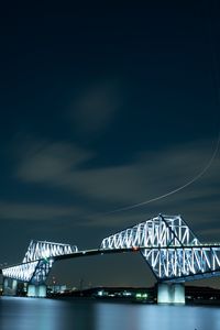 Preview wallpaper bridge, construction, architecture, night, backlight