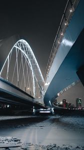 Preview wallpaper bridge, construction, architecture, city, night