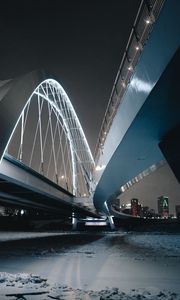 Preview wallpaper bridge, construction, architecture, city, night