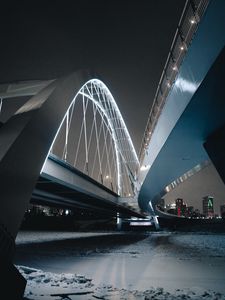 Preview wallpaper bridge, construction, architecture, city, night